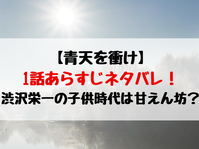 青天を衝け1話あらすじネタバレ 渋沢栄一の子供時代は甘えん坊 動画エンタメ情報ブログ